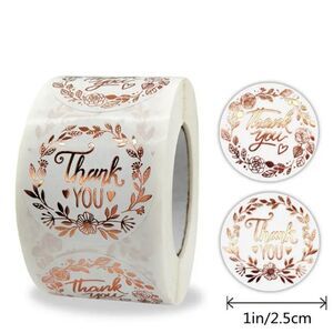 500pcs, Thank You Stickers, Floral Print